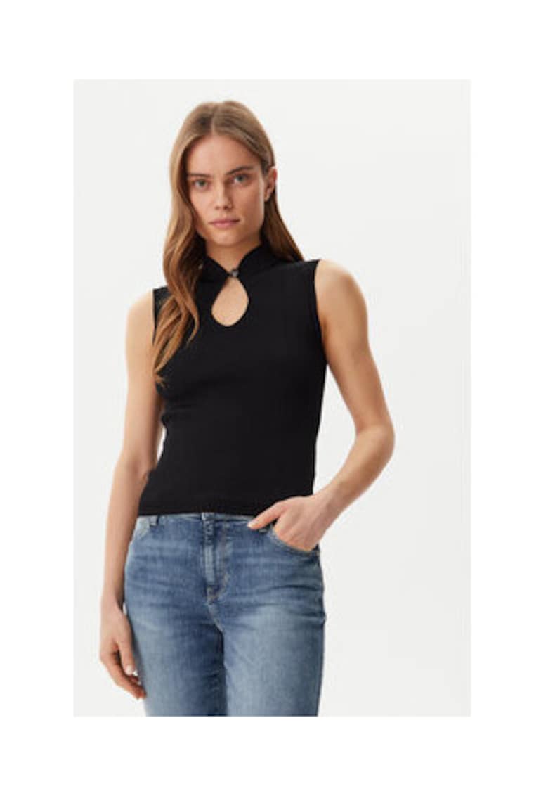 Pulover de dama - cu striatii - fara maneci -