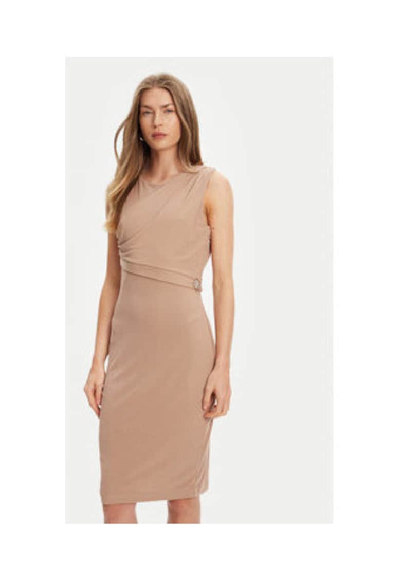 Rochie din amestec de modalfwqdwq - Maro deschis
