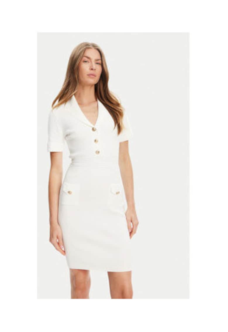 Rochie tricotata cu nasturi metalici decorativi