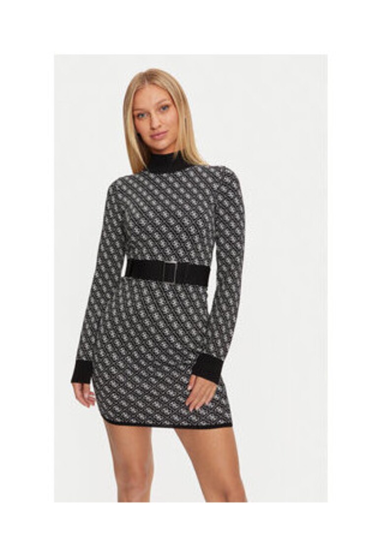 Rochie tricotata mini cu maneca lunga