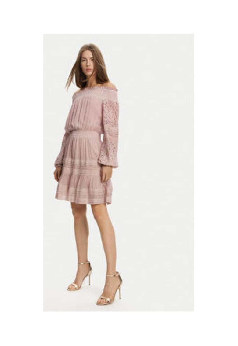 Rochie pe umeri din amestec de matase