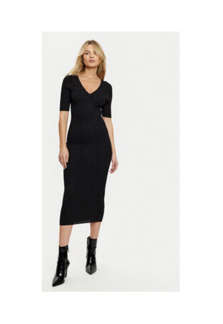 Rochie cambrata din jerseu - cu decolteu in V