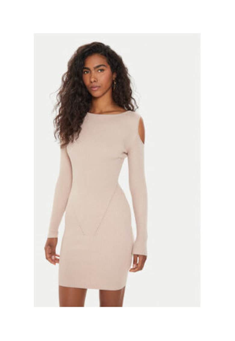 Rochie tricotata cu maneci lungi
