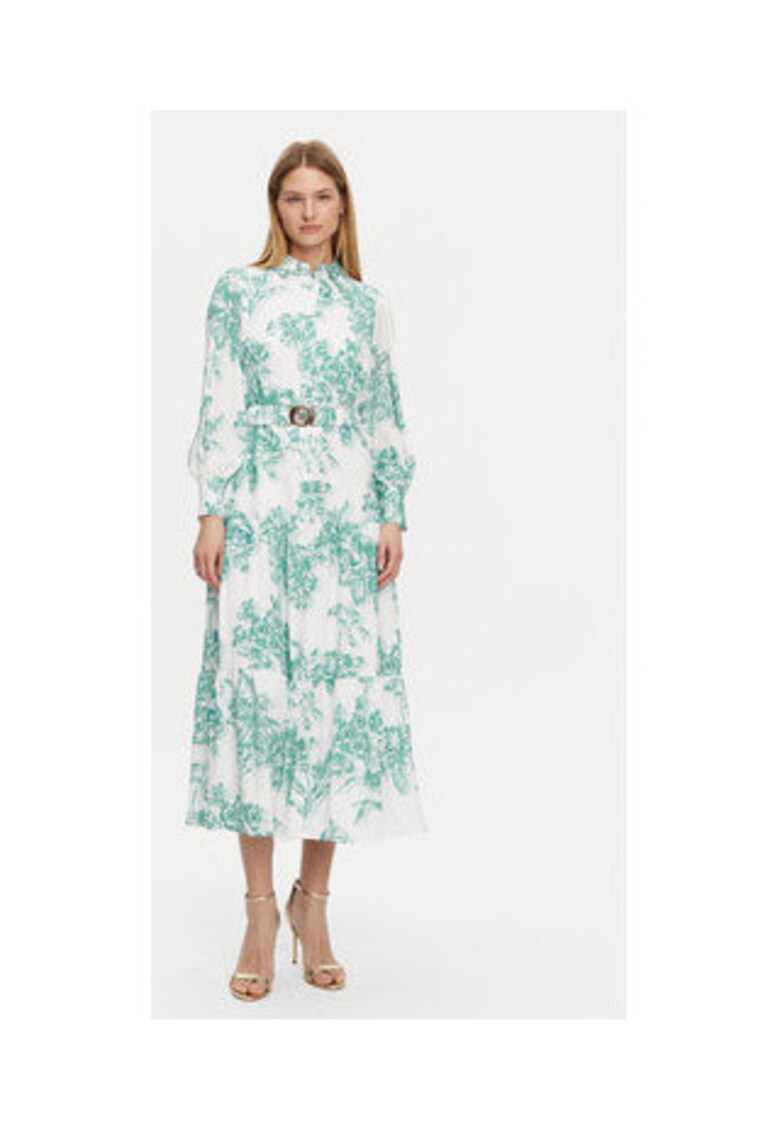 Rochie midi cu curea in talie -