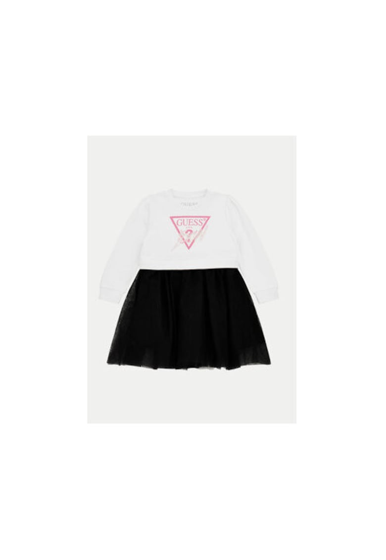 Rochie din bumbac cu imprimeu logo