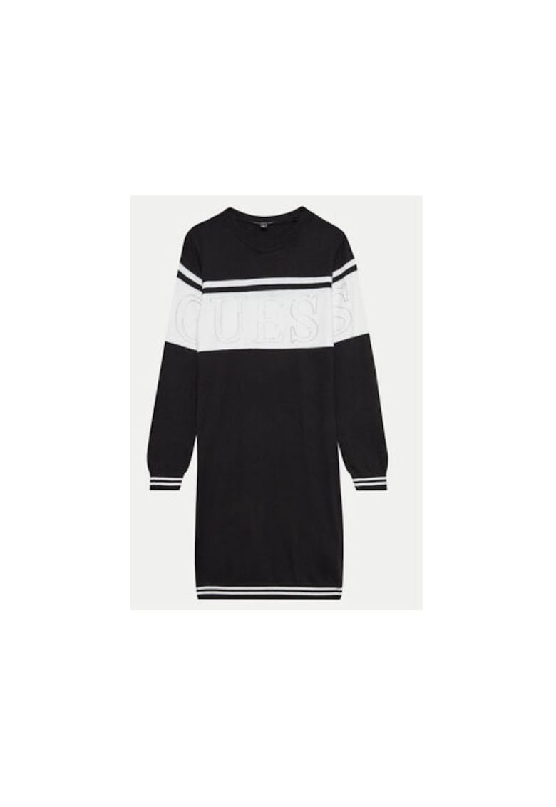 Rochie Tricotata Cu Logo Si Maneci Lungi