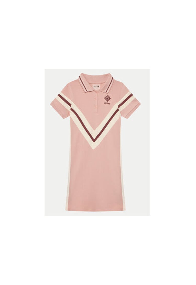 Rochie polo cu detaliu contrastant
