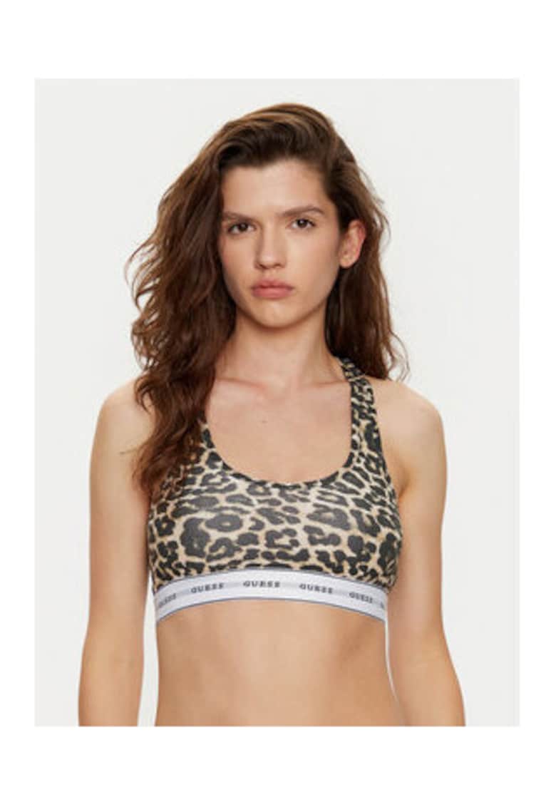 Bustiera din amestec de modal cu imprimeu animal print
