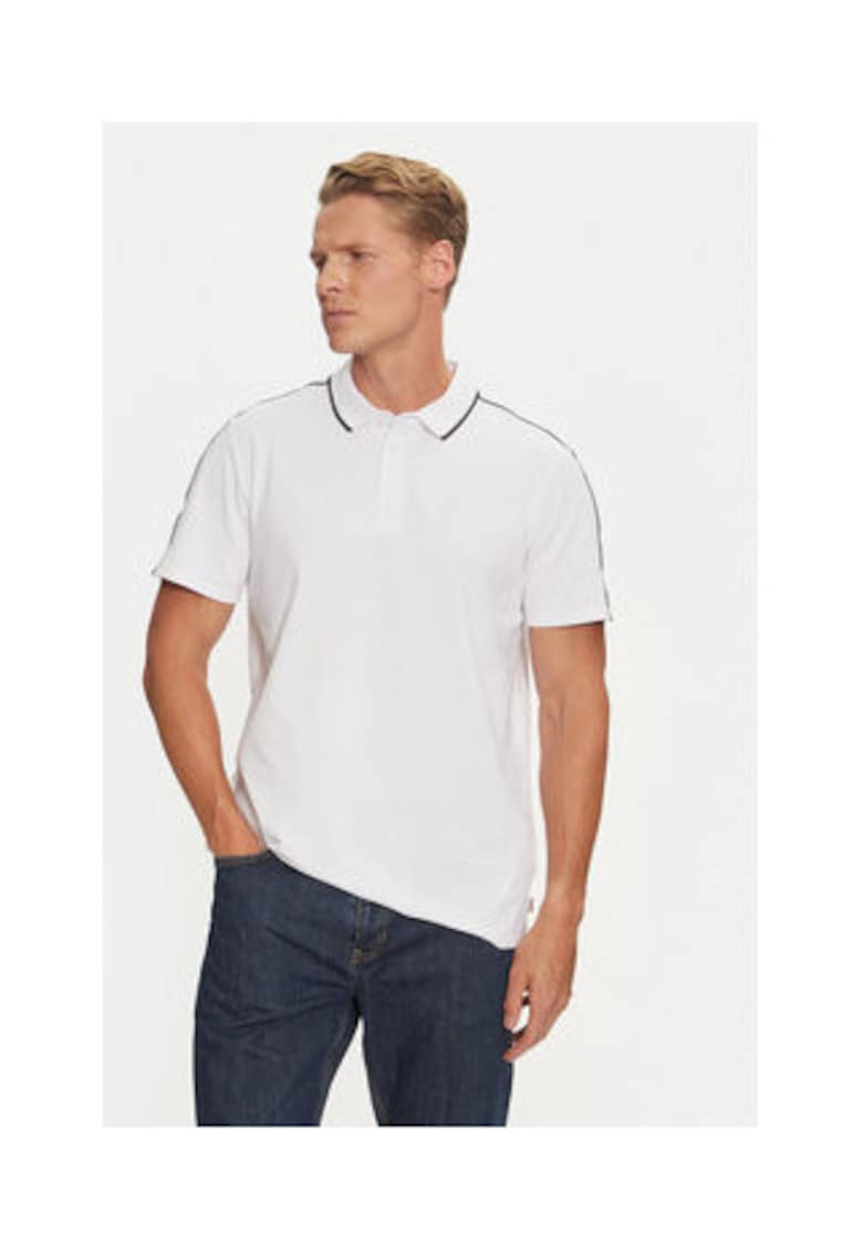 Tricou polo din amestec de bumbac - Alb
