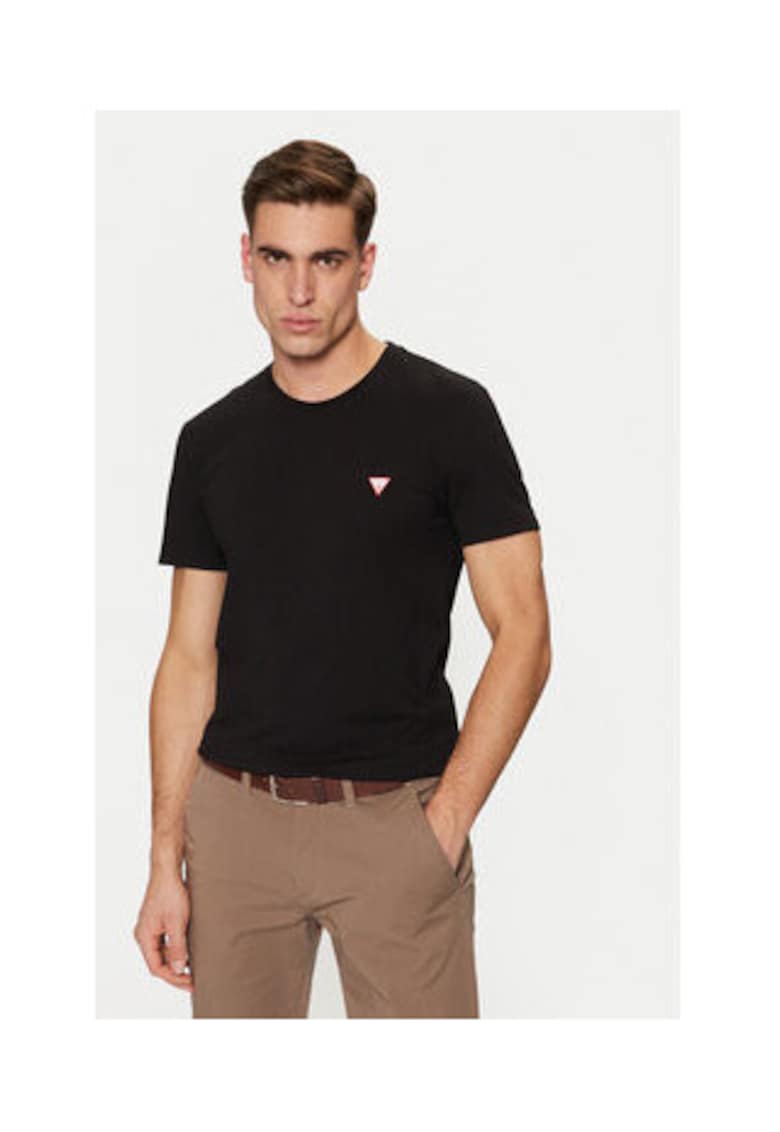 Tricou din amestec de bumbac si decolteu rotund -