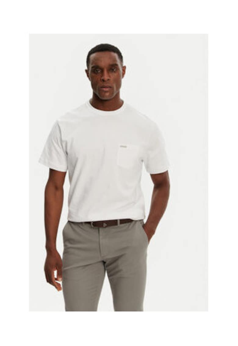 Tricou din bumbac cu buzunar aplicat pe piept