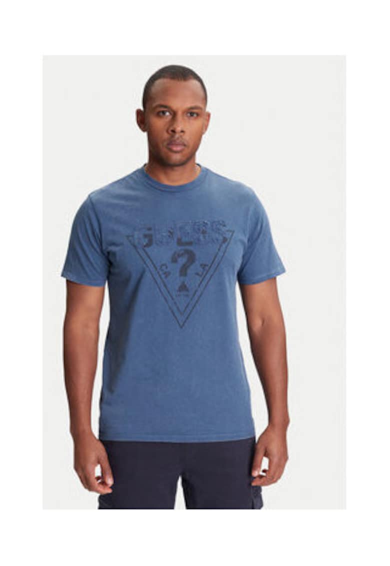 Tricou din bumbac organic cu model logo in relief
