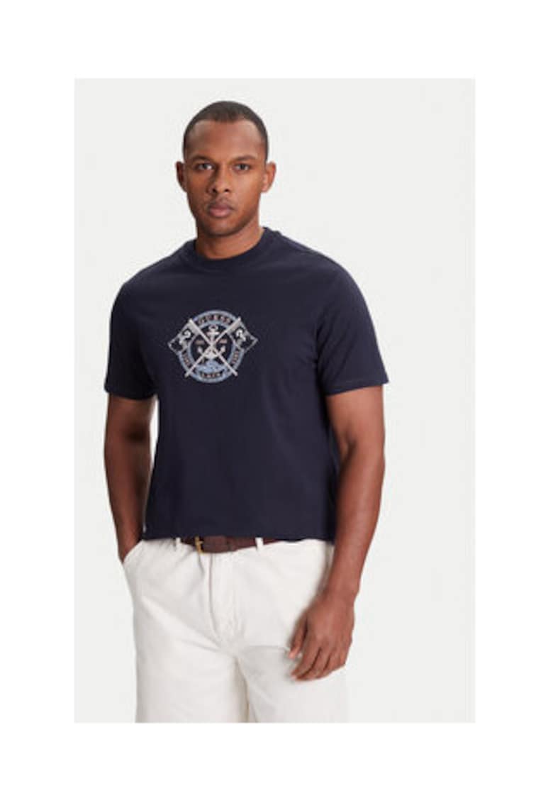 Tricou confortabil din bumbac organic - Bleumarin