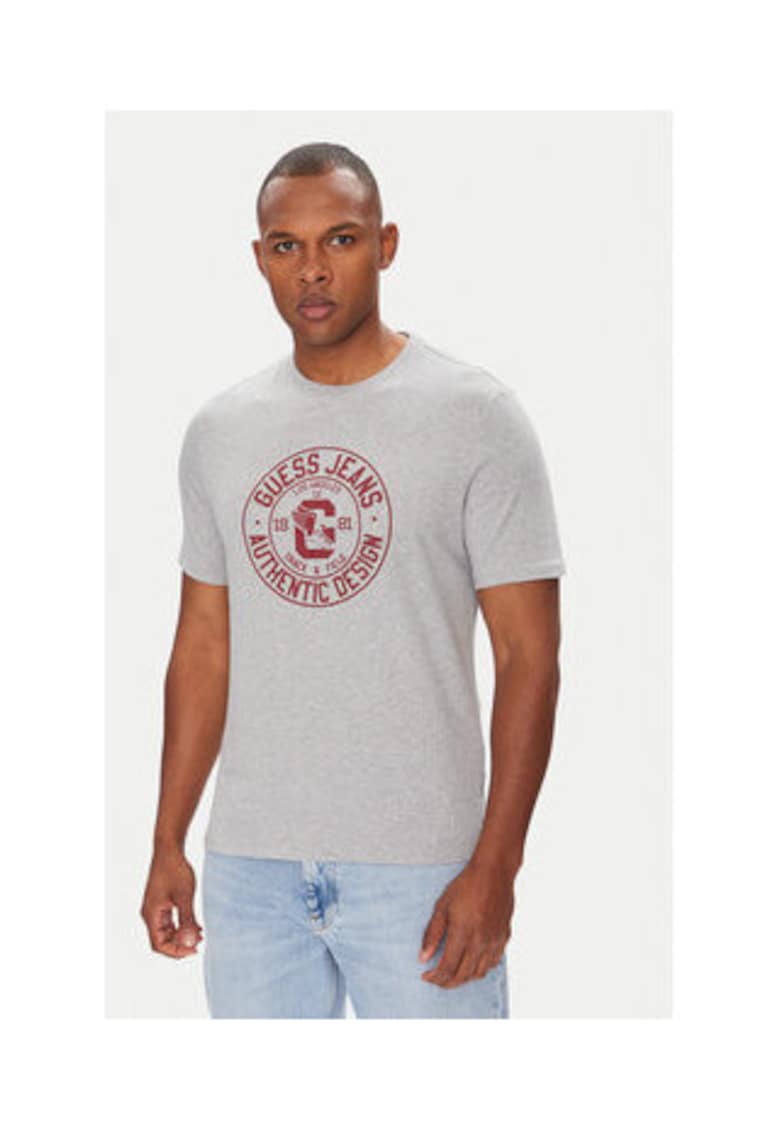 Tricou din bumbac cu logo rotund frontal