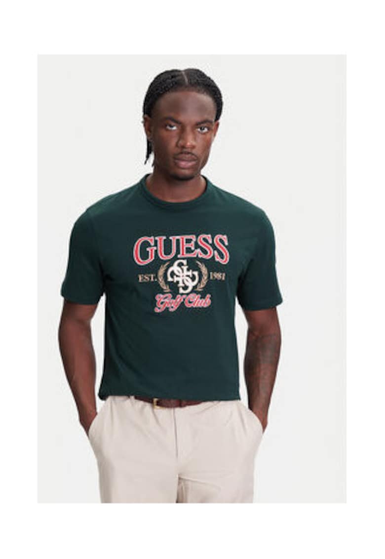 Tricou elastic din bumbac si bumbac organic cu logo -