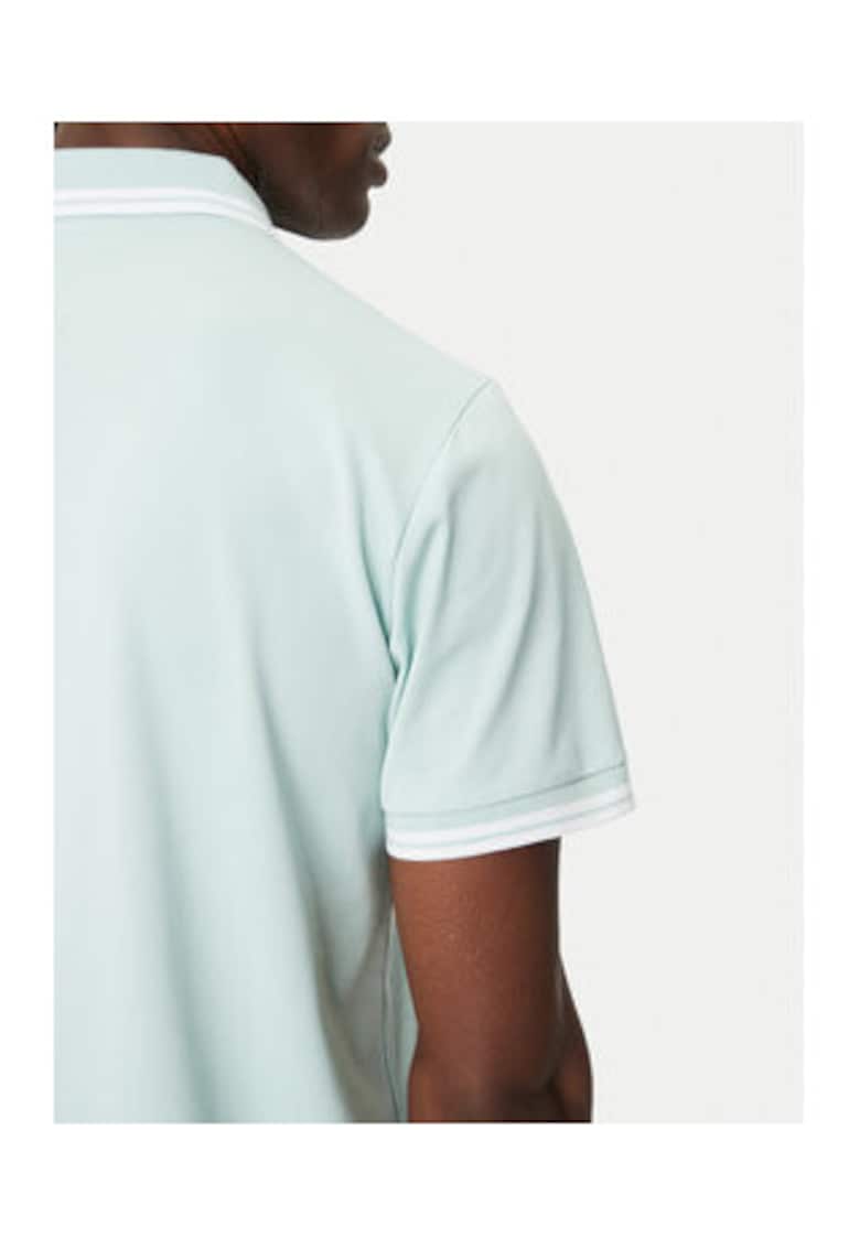 Tricou polo cu dungi contrastante