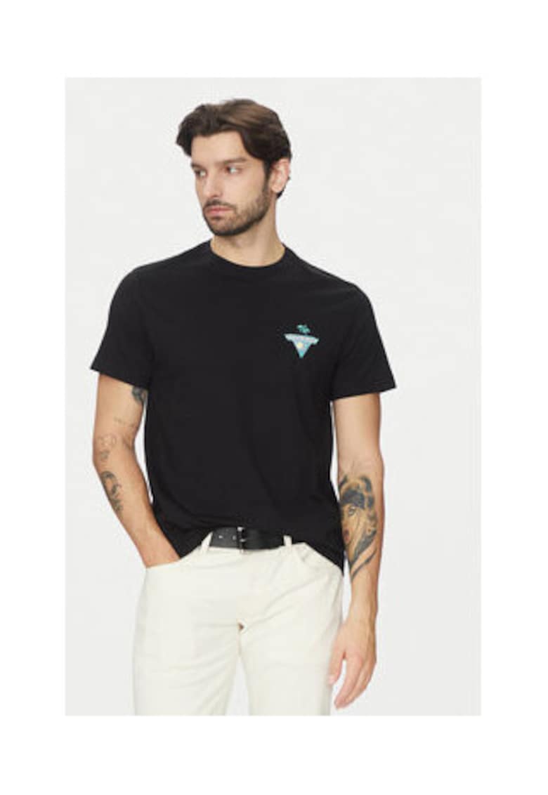 Guess Jeans Tricou clasic cu decolteu rotund - Negru