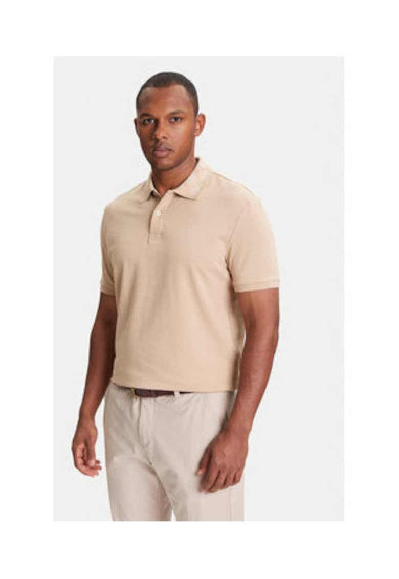 Tricou polo din bumbac cu terminatii rulate
