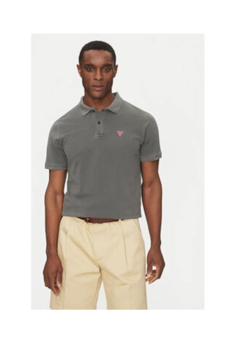 Tricou polo cu detaliu logo din bumbac