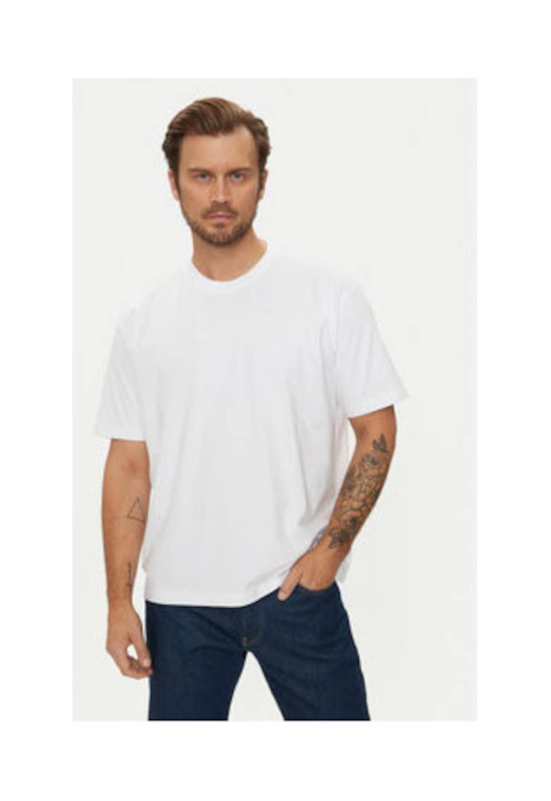 Tricou uni din amestec de bumbac organic - Alb