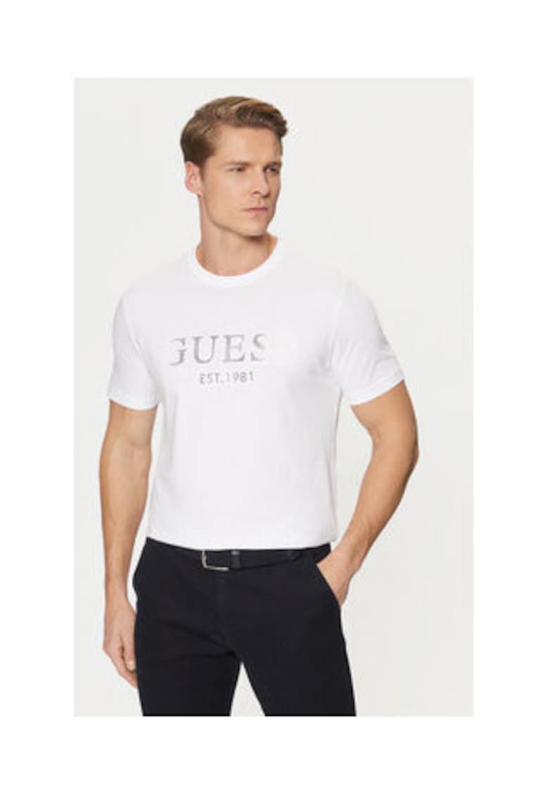 Tricou din amestec de bumbac cu logo pe piept