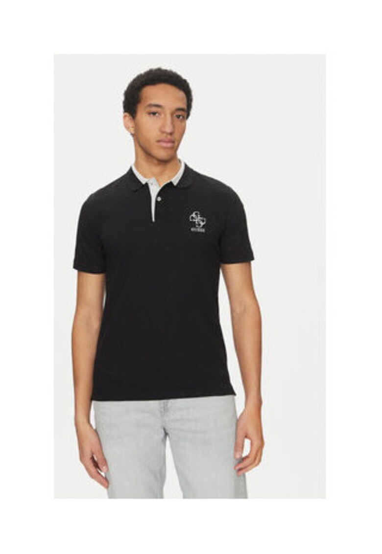 Tricou cu guler polo din amestec de bumbac organic -