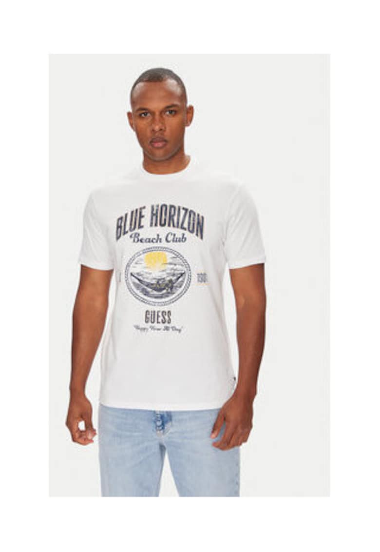 Tricou din bumbac cu model tropical -