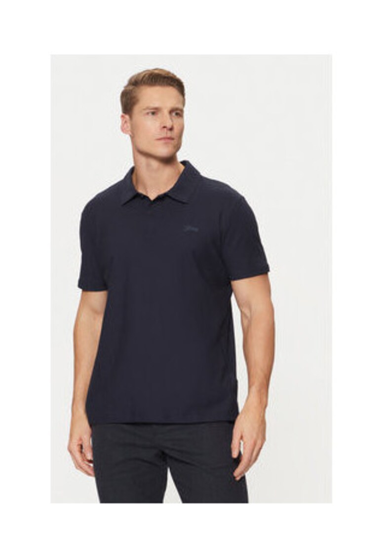 Tricou uni cu guler polo