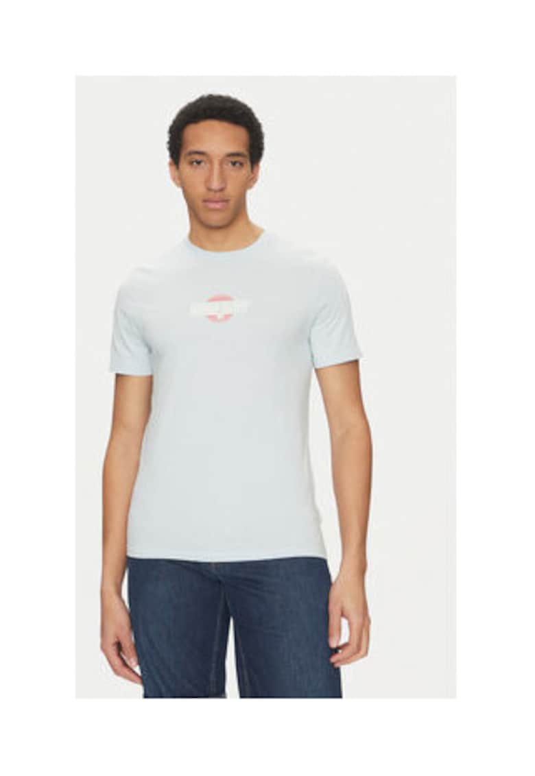 Tricou slim fit din bumbac - Albastru