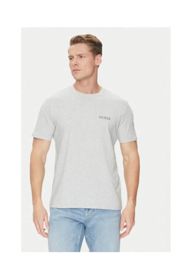 Tricou regular fit cu decolteu la baza gatului