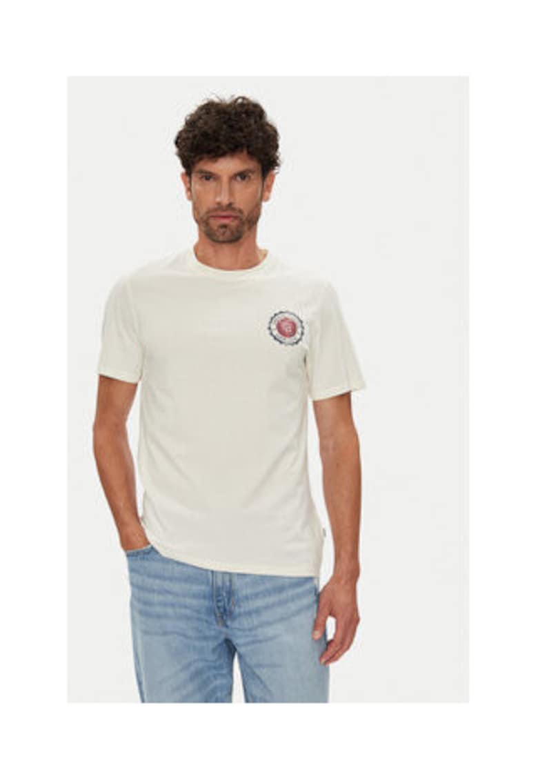 Tricou din bumbac organic cu logo rotund frontal -