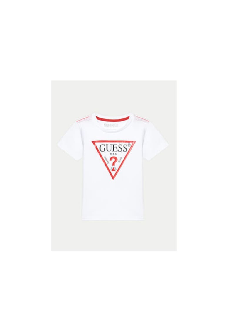 Tricou regular fit cu decolteu rotund - Alb