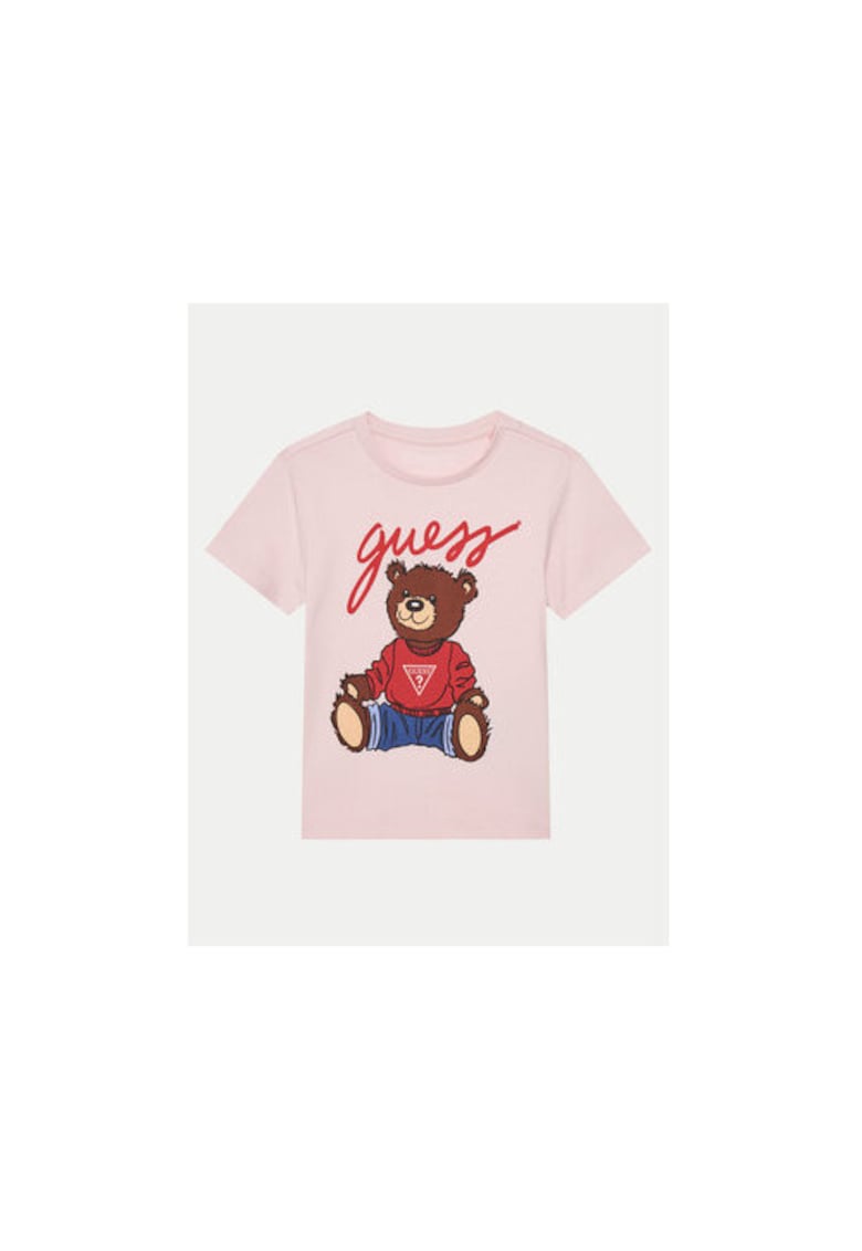 Tricou roz cu imprimeu cu ursulet