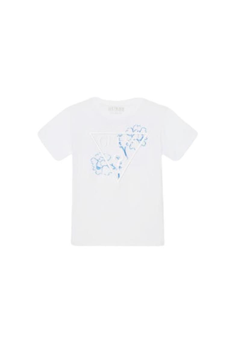 Tricou-cu logo brodat si imprimeu - Alb