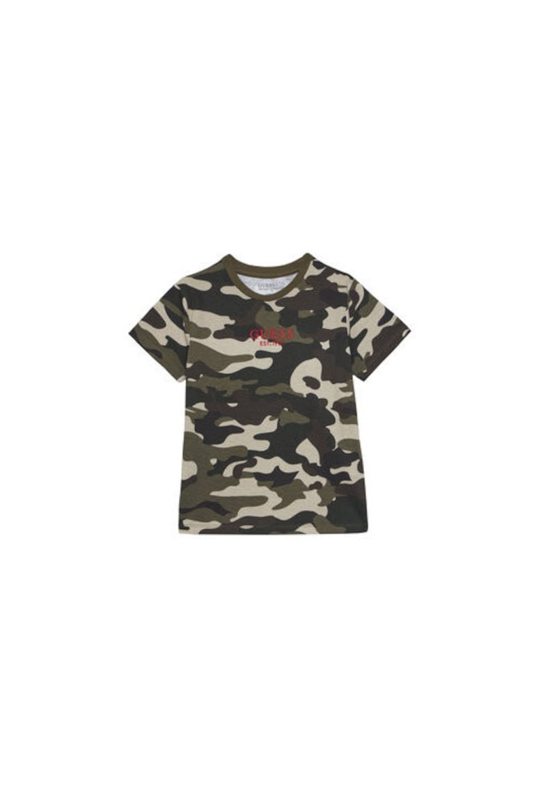 Guess Tricou din bumbac organic cu model camuflaj