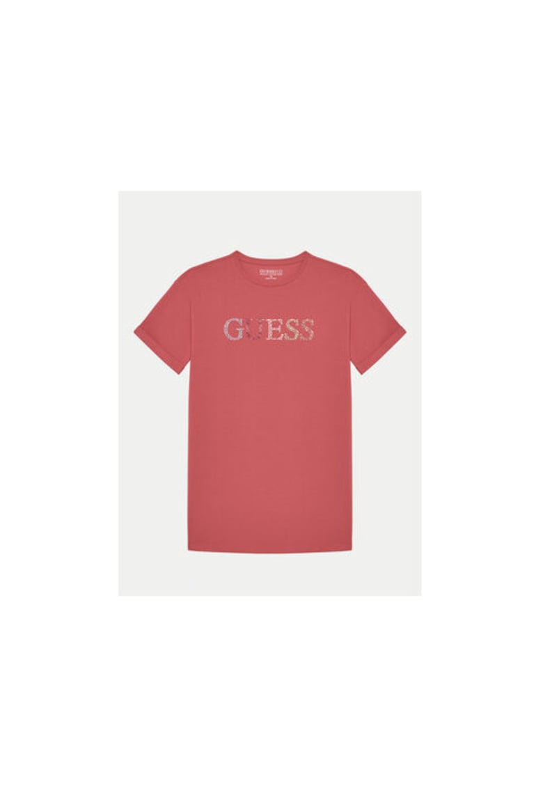 Tricou cu decolteu la baza gatului si model logo