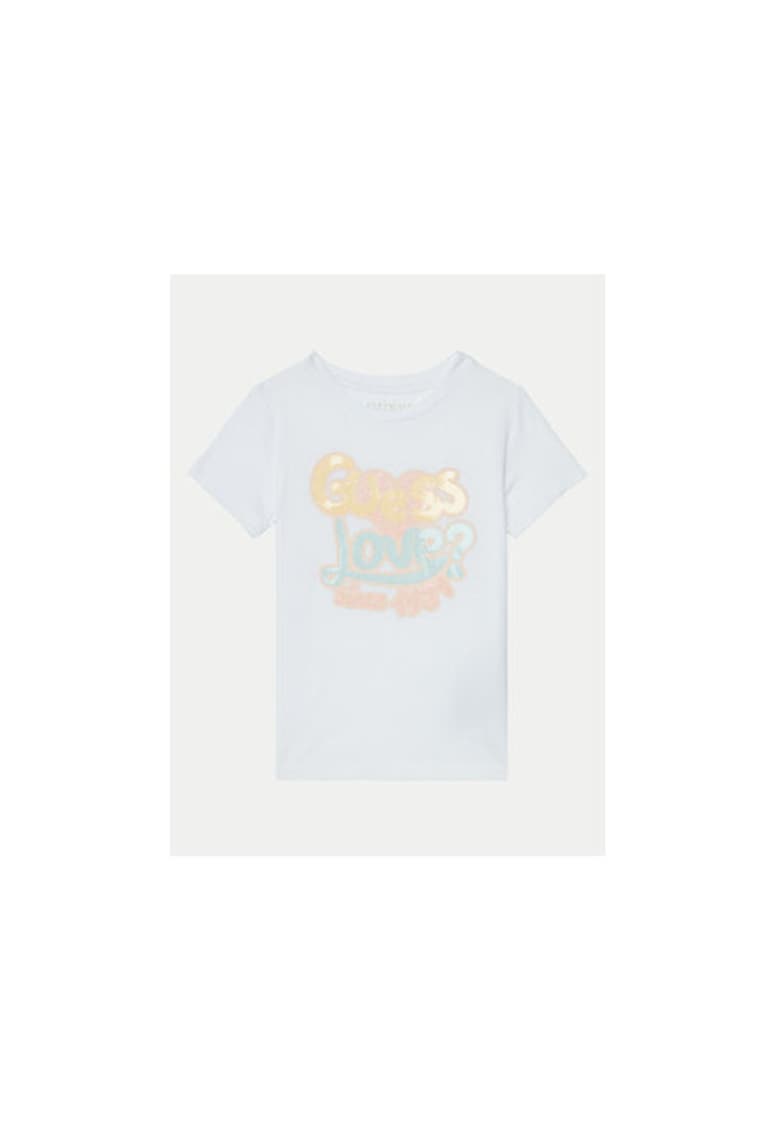 Tricou cu decolteu rotund si logo