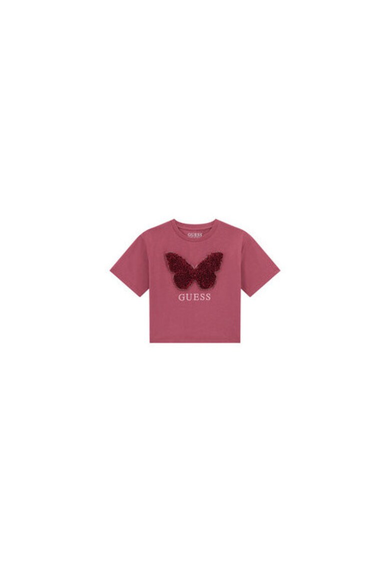 Tricou din bumbac organic cu aplicatie fluture