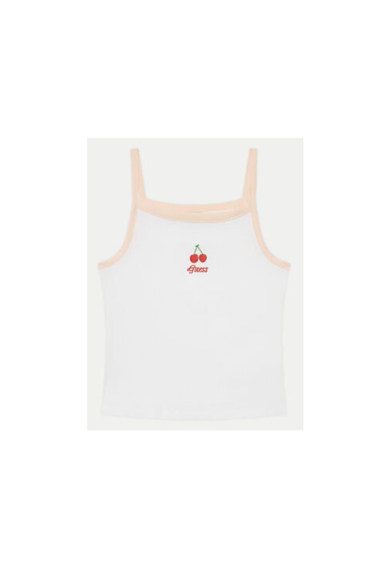 Guess Top din amestec de bumbac cu detaliu brodat