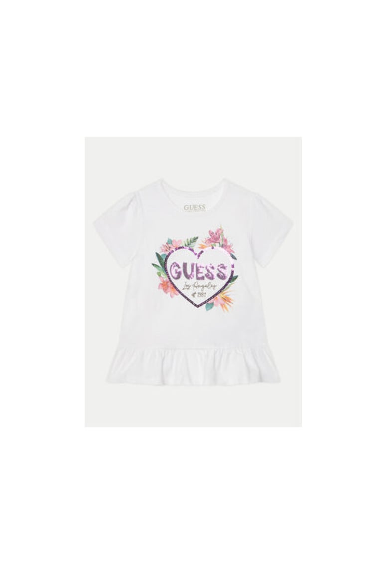 Tricou cu logo printat din amestec de bumbac