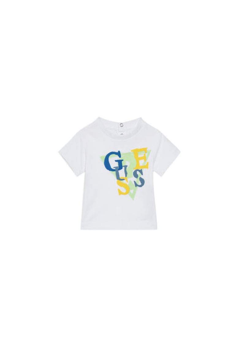 Tricou din bumbac cu logo - alb