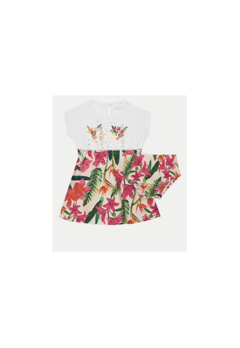 Rochie cu imprimeu floral si pantalonasi
