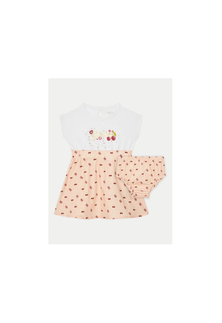 Set de rochie si pantalonasi cu imprimeu logo