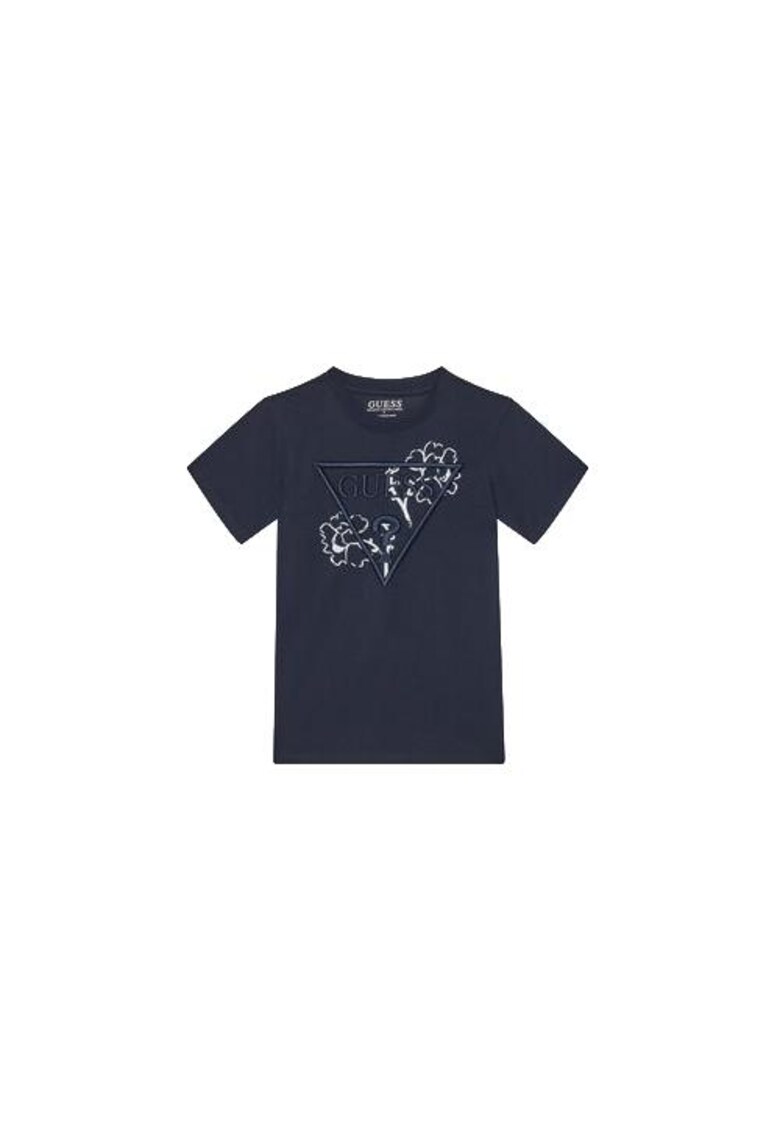 Tricou-cu logo brodat si imprimeu - Bleumarin