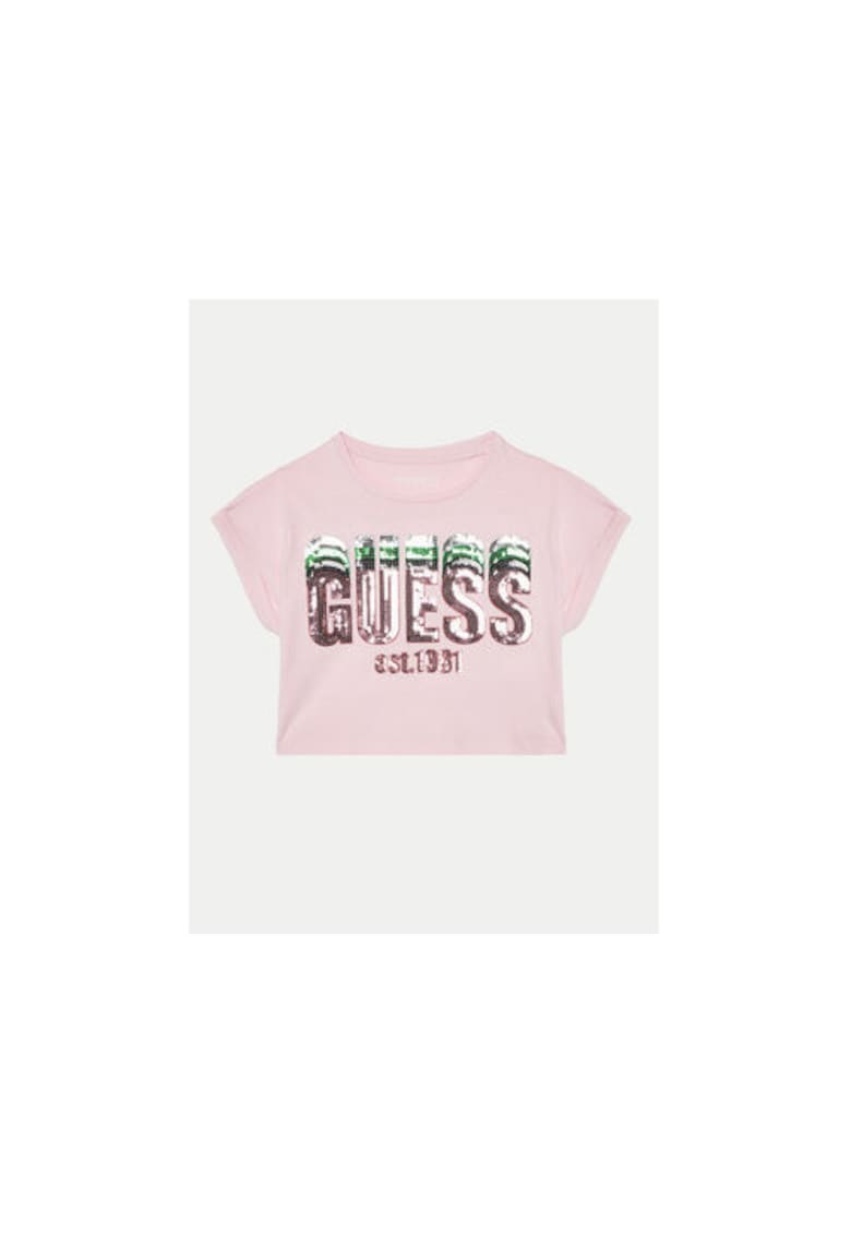 Tricou crop cu paiete
