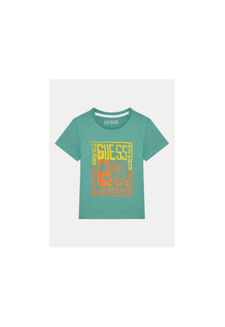 Tricou cu logo si imprimeu tropical