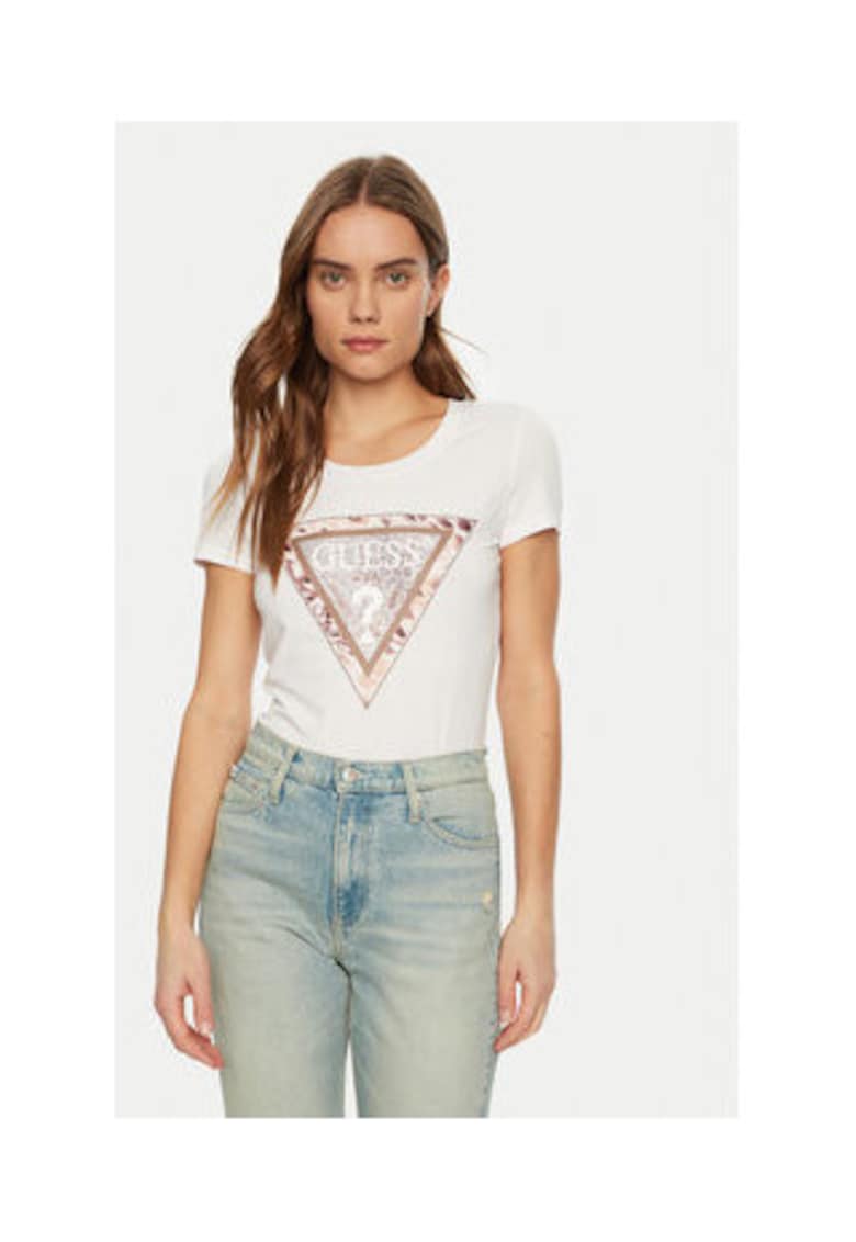 Guess Tricou Din Bumbac Cu Logo Si Paiete