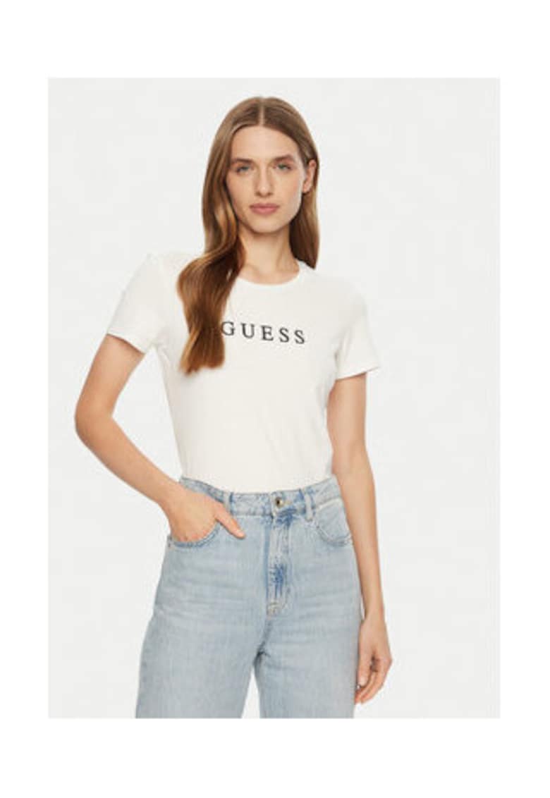 Tricou dama din amestec de bumbac cu model uni