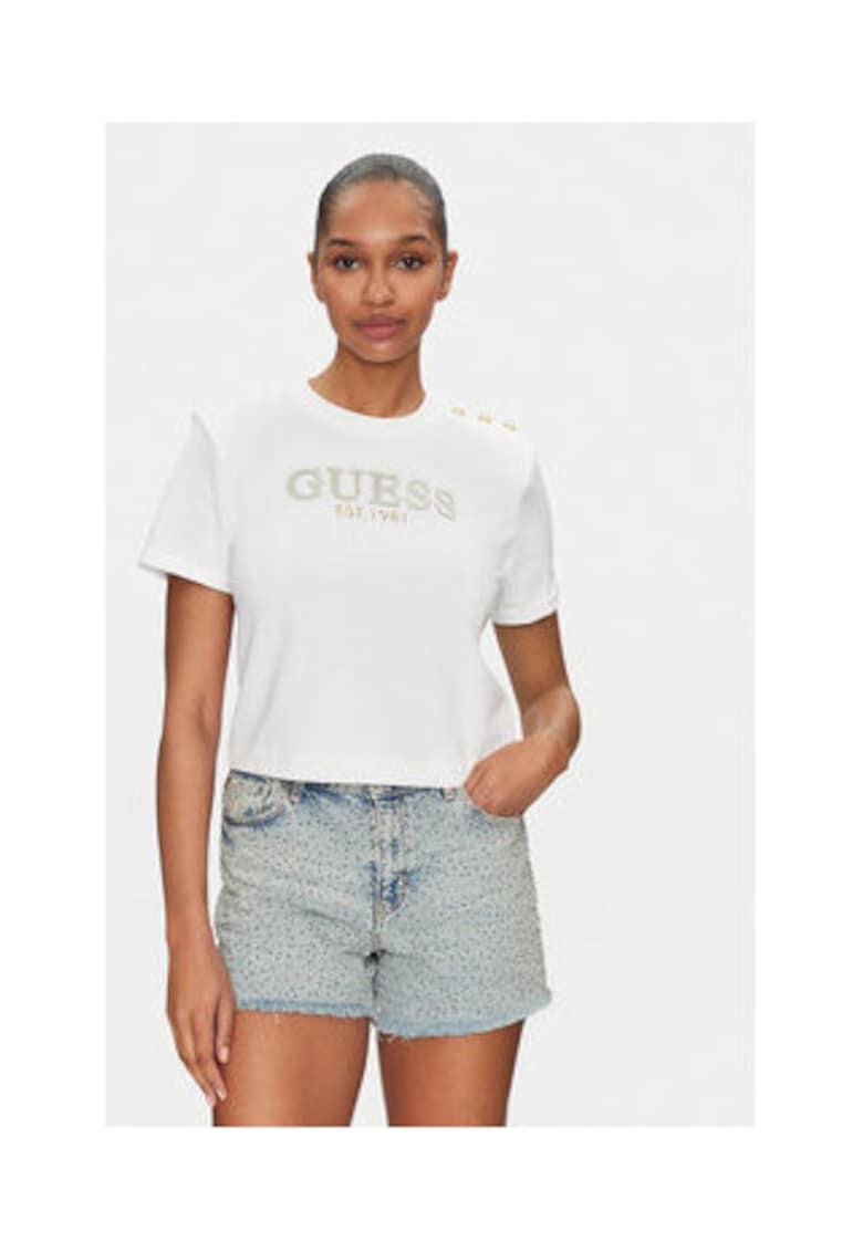 Tricou din bumbac organic cu imprimeu logo pe piept