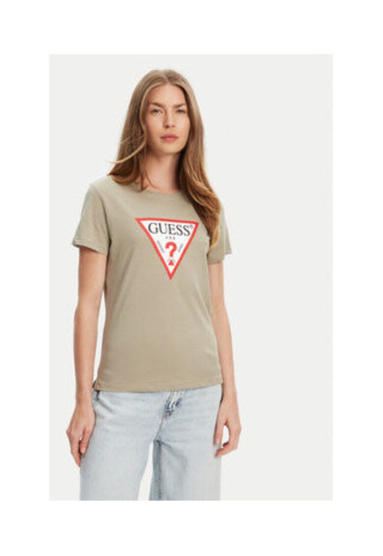 Guess Tricou casual din bumbac organic - Verde